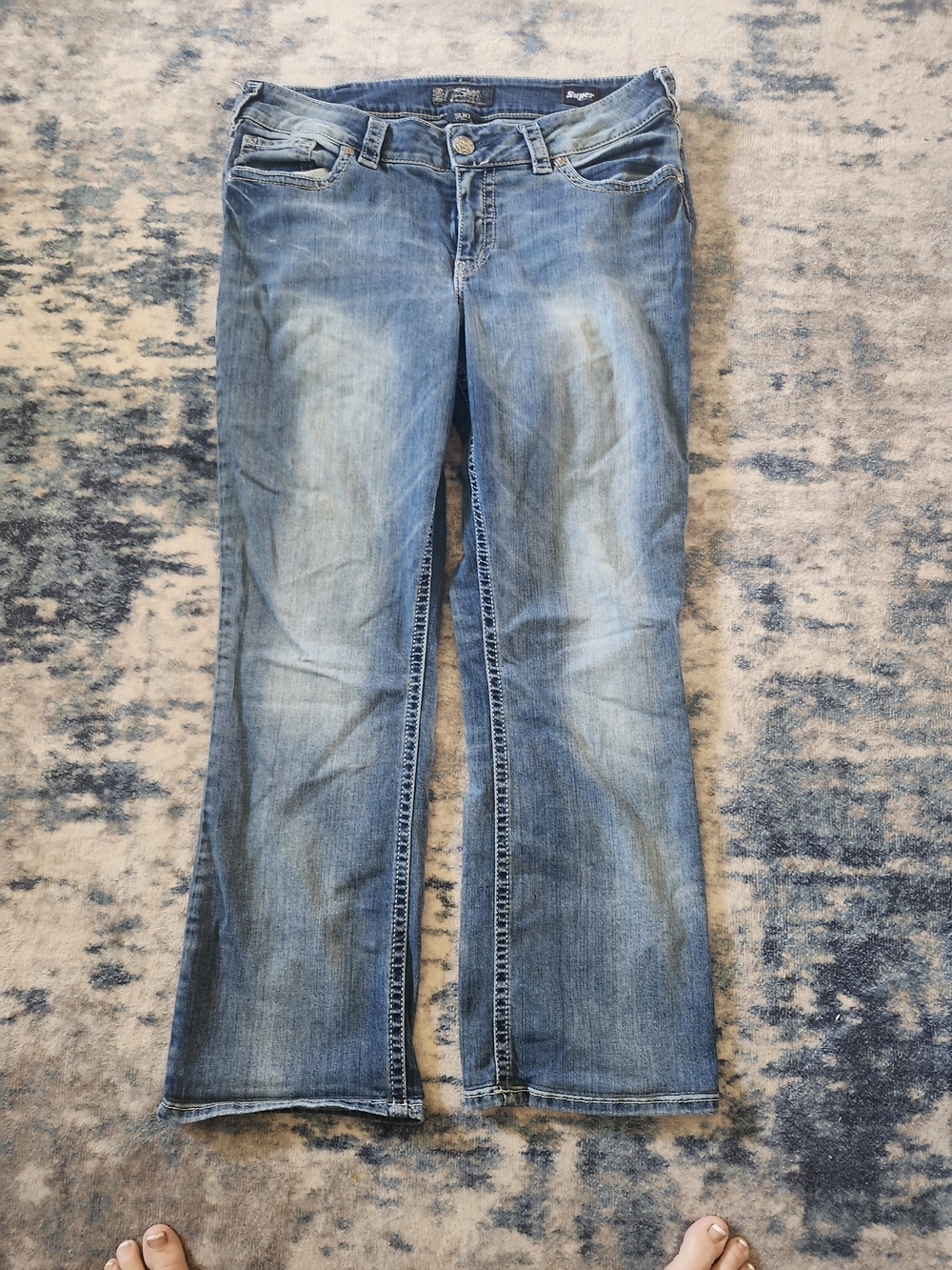 Silver Jeans Women's Light Blue Wide Leg Flare Jeans
